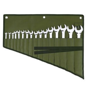 16 Pockets Green Wrench Roll Organizer